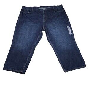 Old Navy High Rise Slouchy Straight Jeans Cropped Women's Plus Size 28 Dark Wash